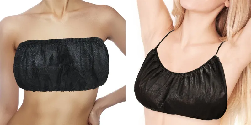 disposable bra under a surgical gown